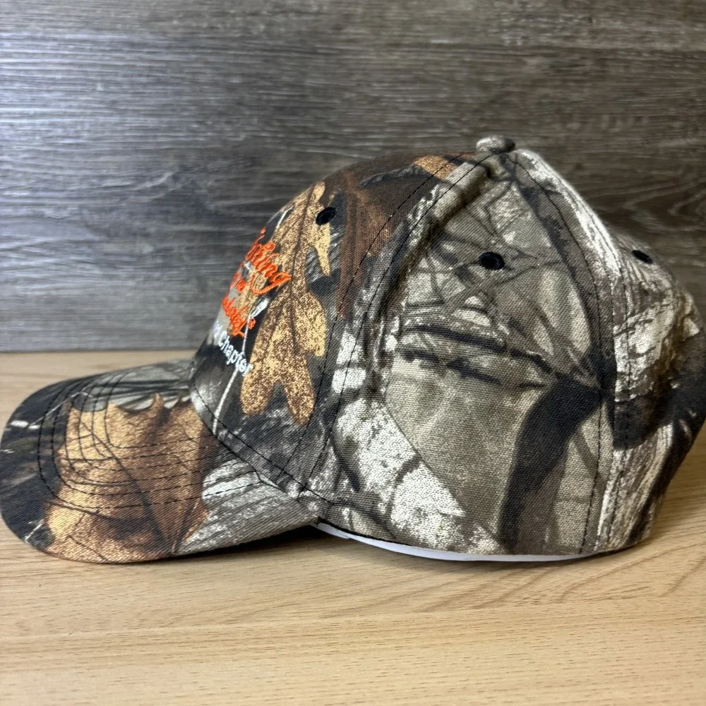 Fishing Has No Boundaries Hat Cap Strap Back Camouflage Hayward Chapter Mens Cam